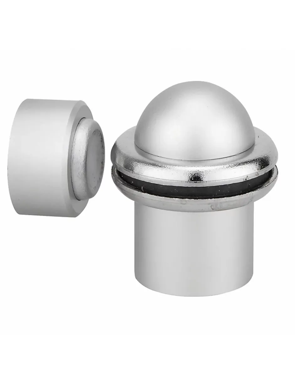 Butoir à visser, fixation au sol, aluminium, diamètre 30x50mm, avec aimant mural, satiné --Thirard Online