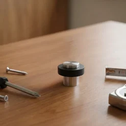 Butoir de porte zamak nickelé inox Ø3,2 cm-Diall