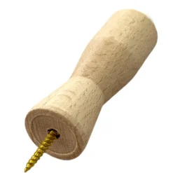 Butoir mural en hêtre & bouchon amortisseur en élastomère (caoutchouc) blanc. Diamètre 29mm et longueur 100mm. MADE IN FRANCE^Civic Industrie Outlet