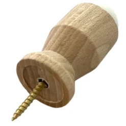 Butoir mural MADE IN FRANCE en hêtre & bouchon amortisseur en élastomère blanc. Diamètre 26mm et longueur 60mm.^Civic Industrie Hot