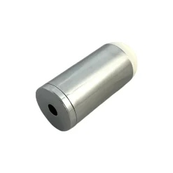 Butoirs mural MADE IN FRANCE en laiton chromé & bouchon amortisseur en élastomère (caoutchouc) blanc. Diamètre 25mm et longueur 60-Civic Industrie