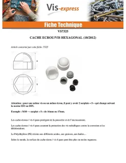 Cache Ecrou ou cache tête vis Tête hexagonale TH M22 nylon blanc Sur plat 32 - 30 pièces-Vis Express Hot