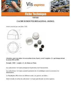 Cache Ecrou ou cache tête vis Tête hexagonale TH M45 nylon noir Sur plat 70 - 10 pièces^Vis Express New
