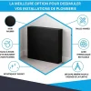 Cache nourrice plomberie en acier Noir - Largeur fixe - Taille 4 : 650 x 450 x 150 mm-Atole Best