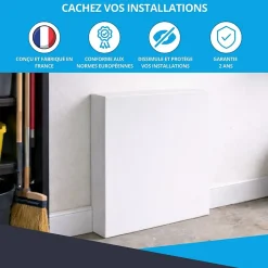 Cache nourrice plomberie en acier Blanc - Largeur fixe - Taille 2 : 450 x 650 x 150 mm-Atole Hot