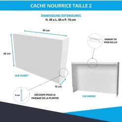Cache nourrice plomberie en acier Blanc - Largeur fixe - Taille 2 : 450 x 650 x 150 mm-Atole Hot