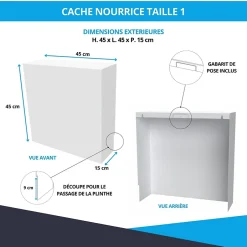 Cache nourrice plomberie en acier Blanc - Largeur fixe - Taille 1 : 450 x 450 x 150 mm^Atole Sale