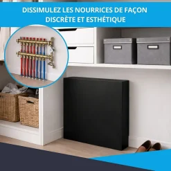 Cache nourrice plomberie en acier Noir - Largeur fixe - Taille 2 : 450 x 650 x 150 mm-Atole Clearance