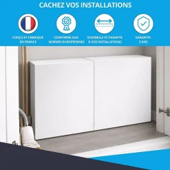 Cache nourrice plomberie en acier Blanc - Largeur réglable - Taille 1-Atole Outlet