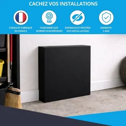 Cache nourrice plomberie en acier Noir - Largeur fixe - Taille 6 : 650 x 850 x 150 mm^Atole Sale