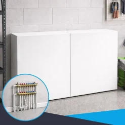 Cache nourrice plomberie en acier Blanc - Largeur réglable - Taille 4 : 650 x 605 à 1150 x 150 mm-Atole Online