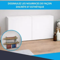 Cache nourrice plomberie en acier Blanc - Largeur réglable - Taille 4 : 650 x 605 à 1150 x 150 mm-Atole Online