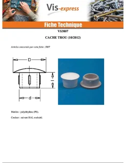 Cache Trou 12/5.5 Longueur 5.6 Aluminium RAL9006 aluminium blanc - 500 pièces-Vis Express Sale