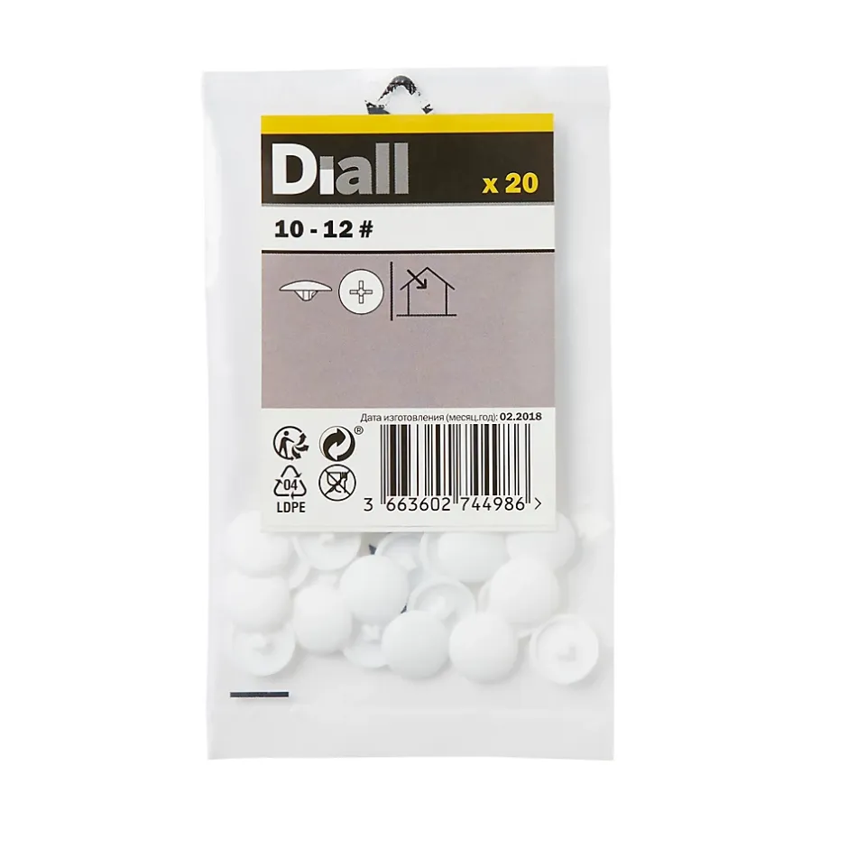 Cache-vis blanc ø10-12 mm - 20 pièces^Diall Best