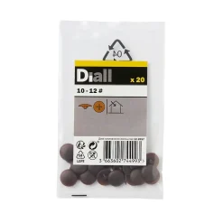 Cache-vis vis marron ø10-12 mm - 20 pièces-Diall Best