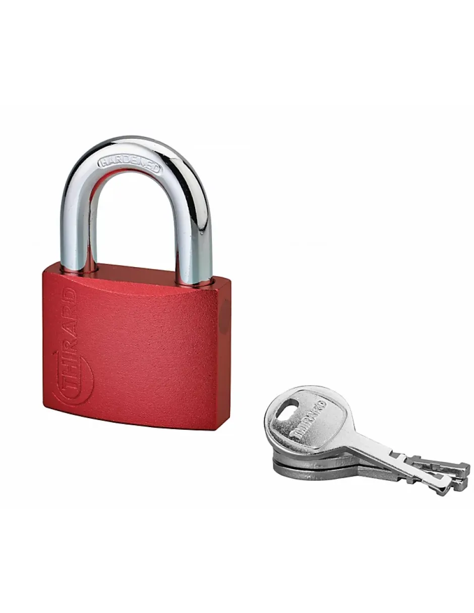 Cadenas à clé Colorful, laiton, intérieur, anse acier, 50mm, 3 clés --Thirard Online