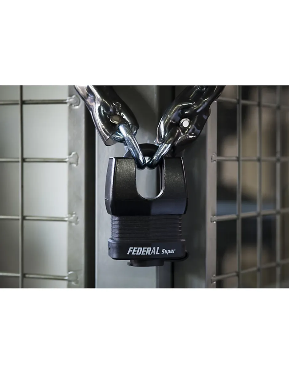 Cadenas à clé Fédéral Lock Docker, extérieur, acier cémenté, double verrouillage, 55mm, 2 clés -^Thirard Online