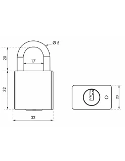 Cadenas à clé Rinox, inox, extérieur, anse inox, 30mm, 4 clés -^Thirard Sale