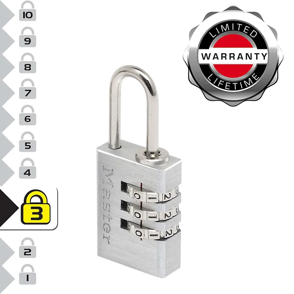 Cadenas à combinaison 7620EURT aluminium l.20 mm hauteur de l'anse 21 mm vendu par 2-Master Lock
