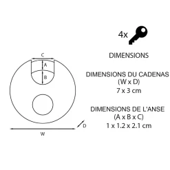 Cadenas à combinaison Excell M40EURDNUM disque en zinc Ø70 mm hauteur de l'anse 16 mm-Master Lock Sale
