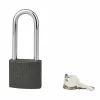 Cadenas ACERA gris à clé, base 40 mm, anse 1/2 haute 61 mm, anse acier cémenté, 3 clés --SP Best