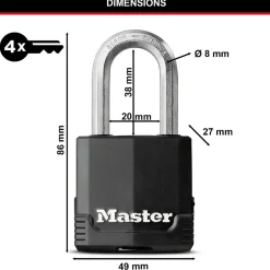 Cadenas Acier laminé Excell 48 x 46-Master Lock Clearance