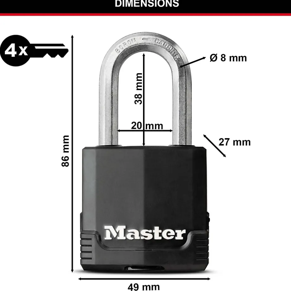 Cadenas Acier laminé Excell 48 x 46-Master Lock Hot