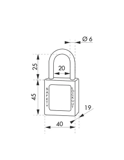 Cadenas de consignation 40mm, anse acier 25mm, Orange --Thirard