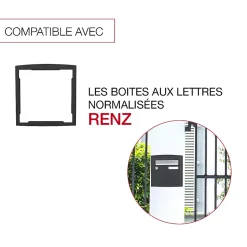 Cadre d'encastrement Noir Sablé RAL 2100 MS-Renz Discount
