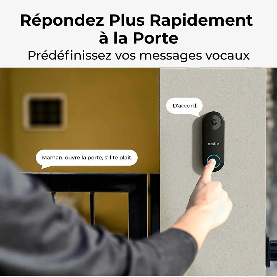 Caméra de surveillance Sonnette exterieur connectee D340W Noir^Reolink