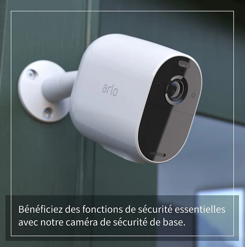 Caméra de vidéosurveillance sans fil Essential Spotlight 1080p blanche, lot de 3^Arlo New