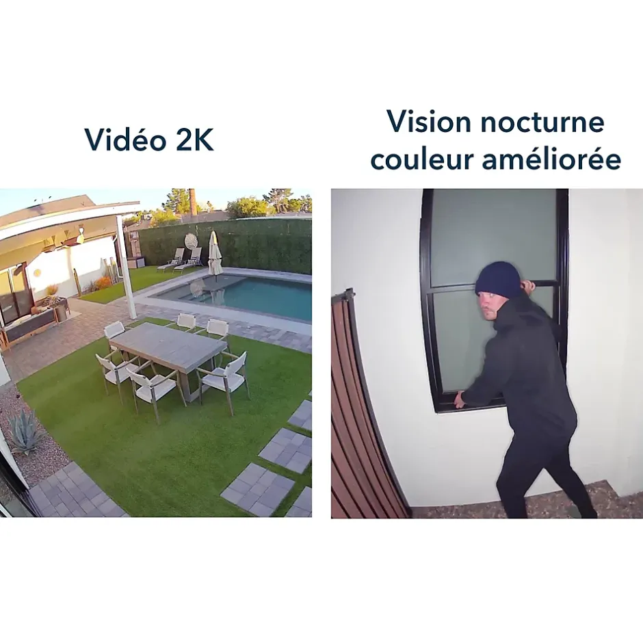 Caméra de vidéosurveillance sans fil Floodlight Pro3 2K blanche-Arlo Online