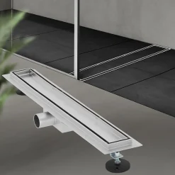 Caniveau de Douche 60 cm 2en1 à Carreler, Argent, Acier Inoxydable-Luxebath Sale