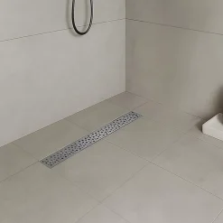 Caniveau de douche à l'Italienne GUMI motif bulle L.60 cm acier, anti-odeurs, débit élevé -^Saniverre Outlet