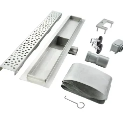 Caniveau de douche à l'Italienne GUMI motif bulle L.60 cm acier, anti-odeurs, débit élevé -^Saniverre Outlet