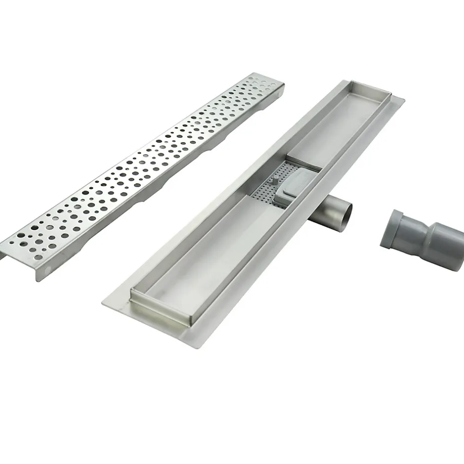 Caniveau de douche à l'Italienne GUMI motif bulle L.60 cm acier, anti-odeurs, débit élevé -^Saniverre Outlet