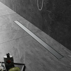 Caniveau de Douche en acier inoxydable à l'Italienne, Canal de douche 100 cm avec Filtre à Cheveux^Sirhona Outlet