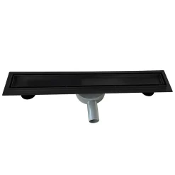 Caniveau de douche 2en1 VINY L.100 cm, réversible à carreler ou inox noir + siphon 360, drainage 36l/min --Saniverre Sale