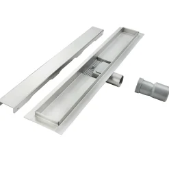 Caniveau de douche Italienne DALA inox L.120 cm anti-odeurs + filtre, drainage performant --Saniverre Online