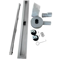 Caniveau de douche italienne étroit TIKA L.90 cm acier inoxydable avec siphon 360, drainage 36l/min^Saniverre