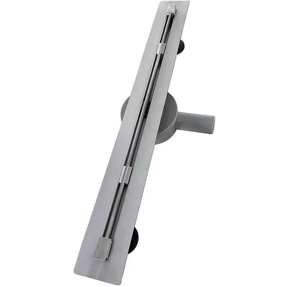 Caniveau de douche italienne slim DEKI L.80 cm acier inoxydable avec siphon 360, drainage performant^Saniverre New