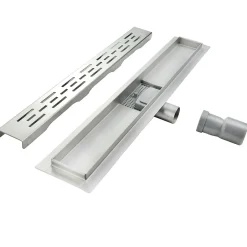 Caniveau de douche L.60 cm JAZY design linéaire, inox, anti-odeurs, drainage élevé -^Saniverre Hot