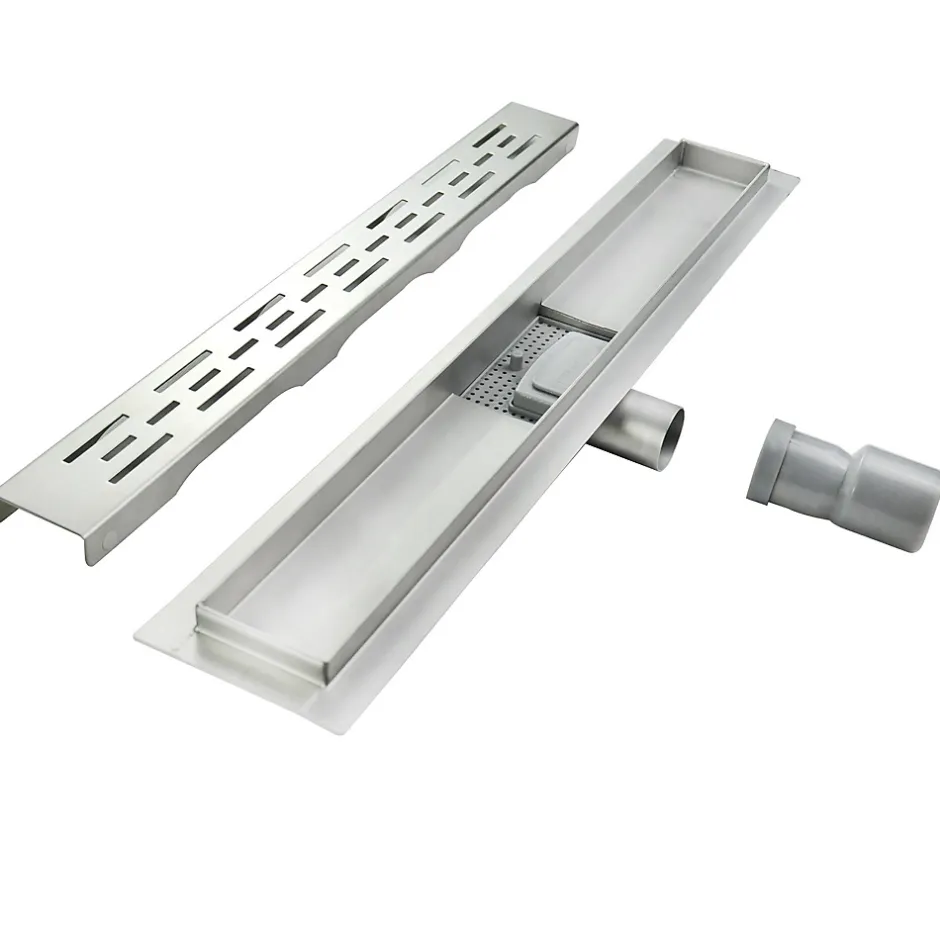 Caniveau de douche L.60 cm JAZY design linéaire, inox, anti-odeurs, drainage élevé -^Saniverre Hot