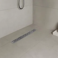 Caniveau de douche L.60 cm JAZY design linéaire, inox, anti-odeurs, drainage élevé -^Saniverre Hot