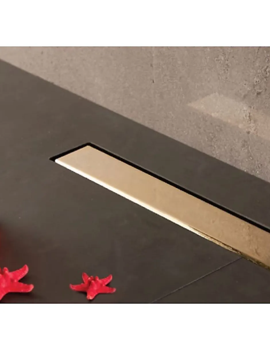 Caniveau de douche sans cadre en or plaqué 24 carats FRAMELESS LINE-55 cm--^Karag Online