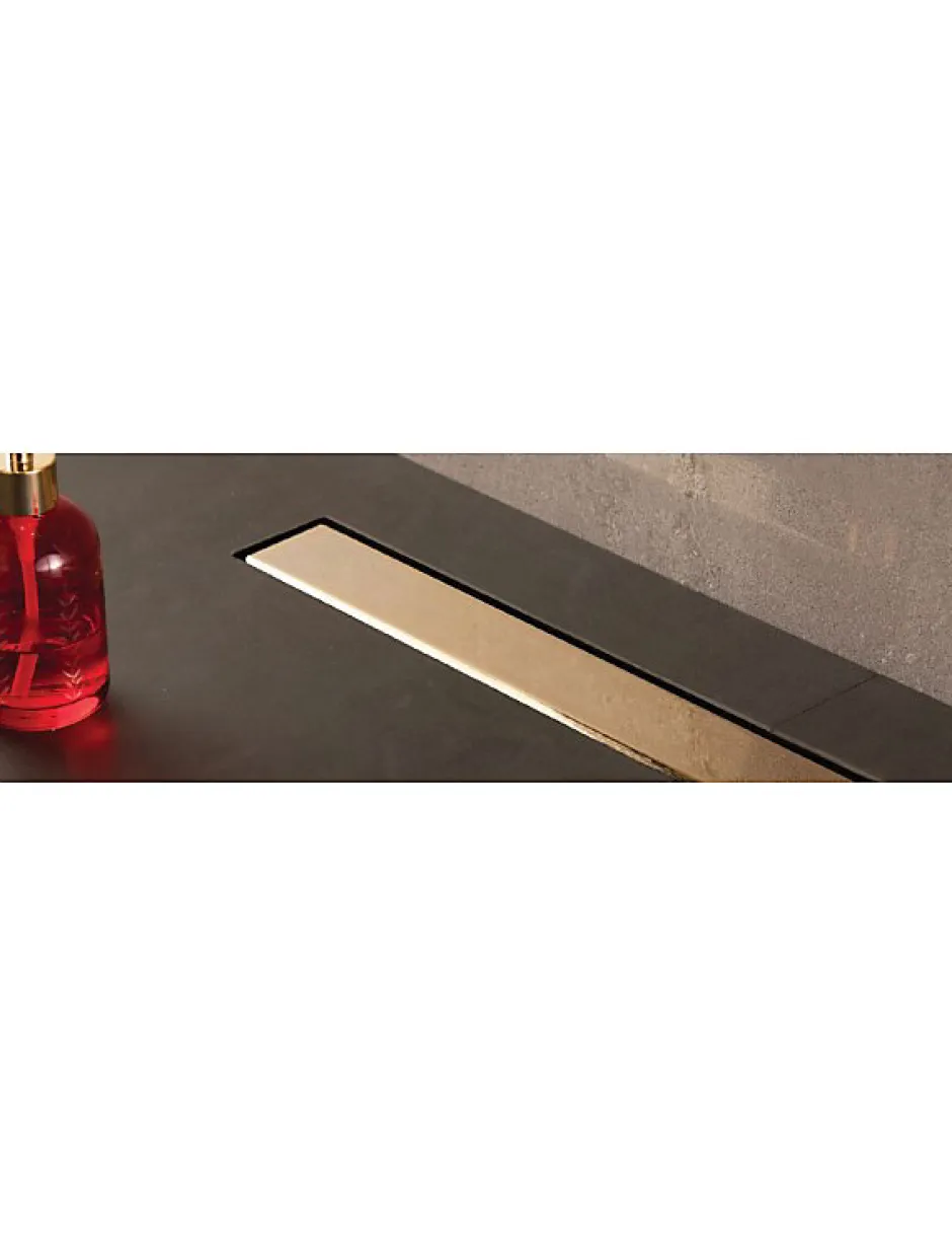 Caniveau de douche sans cadre en or plaqué 24 carats FRAMELESS LINE-55 cm--^Karag Online