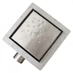 Caniveau de douche T02 en acier inoxydable pour douche - drain de douche inclus - 15x15x6,7cm (HxLxP)-Bernstein Hot