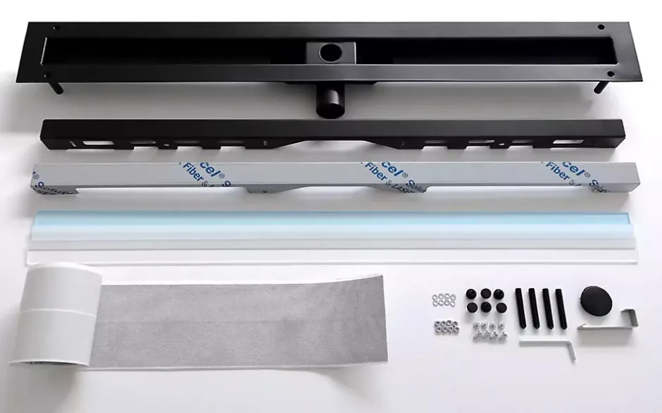 Caniveau LIN pour drain de douche en acier inoxydable Or satiné - 70cm x13cmx5cm-Ilcom New