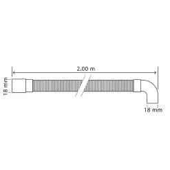 Canne de vidange pour machine à laver 2m avec sortie horizontale Somatherm^Somatherm for you