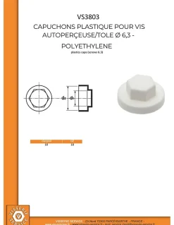 Capuchon plastique Vis Diamètre 6.3 Surplat 10 RAL9010 blanc pur - 1 pièce^Vis Express Best